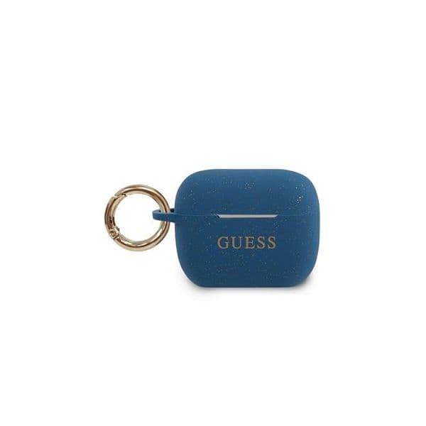 Capa Silicone Original Guess Glitter AirPods Pro Blue