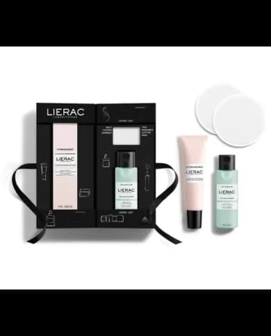 Lierac Hydragenist Creme de Olhos Reafirmante 15 ml + Água Micelar 50ml + Dois Discos Desmaquilhantes Laváveis Coffret