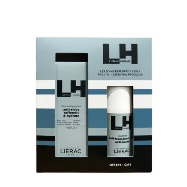 Lierac Homme Fluído Antienvelhecimento Global 50ml + Desodorizante 50ml Coffret