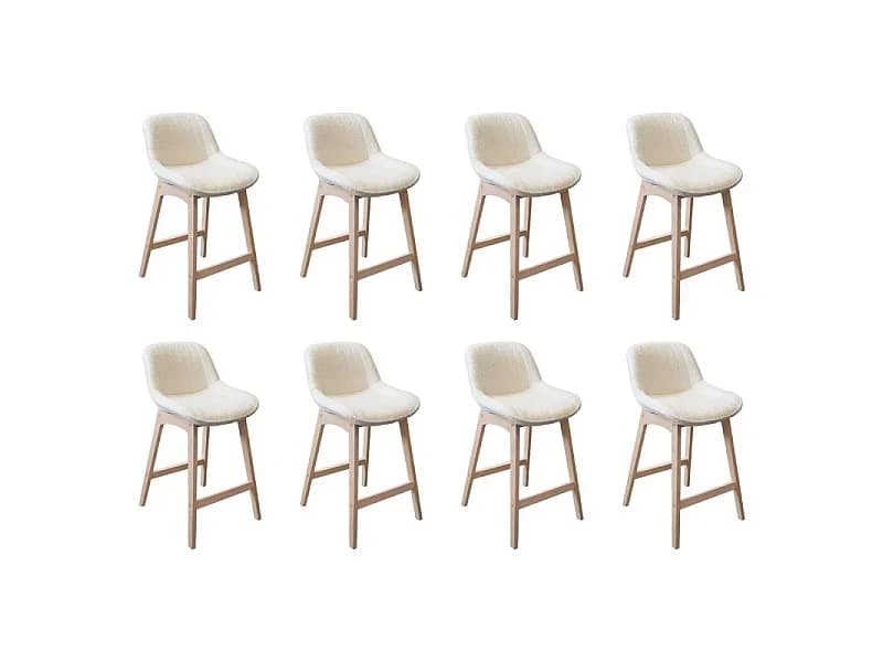 Conjunto cadeiras ilha/bar carvalho tecido MILK 65cm