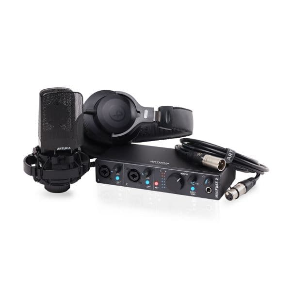 Arturia Kit de Gravação MiniFuse 2 USB-C com Microfone e Auscultadores Preto