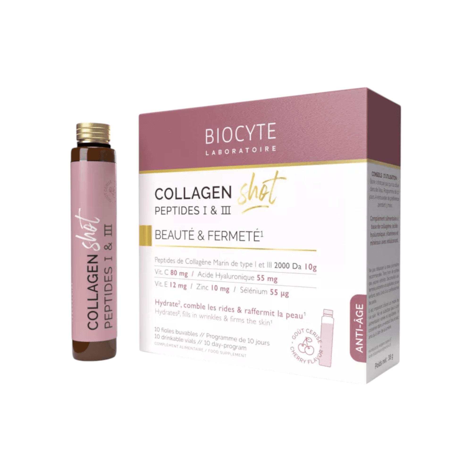Biocyte Collagen Shot X10 Ampolas Cereja