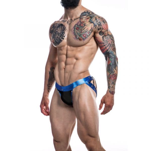 Cut4men Jockstrap Desire Blue Couro L