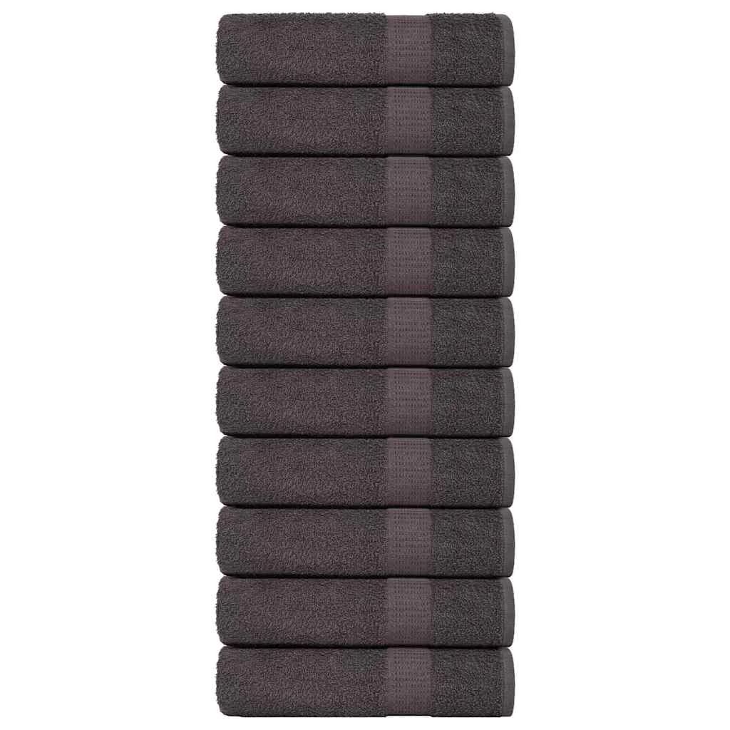 vidaXL Toalhas de Mãos 10 Peças 50x100 cm 360 Gsm 100% Algodão Antracite - 2704407011