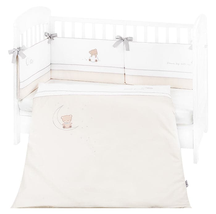 Kikkaboo Conjunto Jogo de Cama Bordado 2 Peças 60x120cm Dream Big Beige