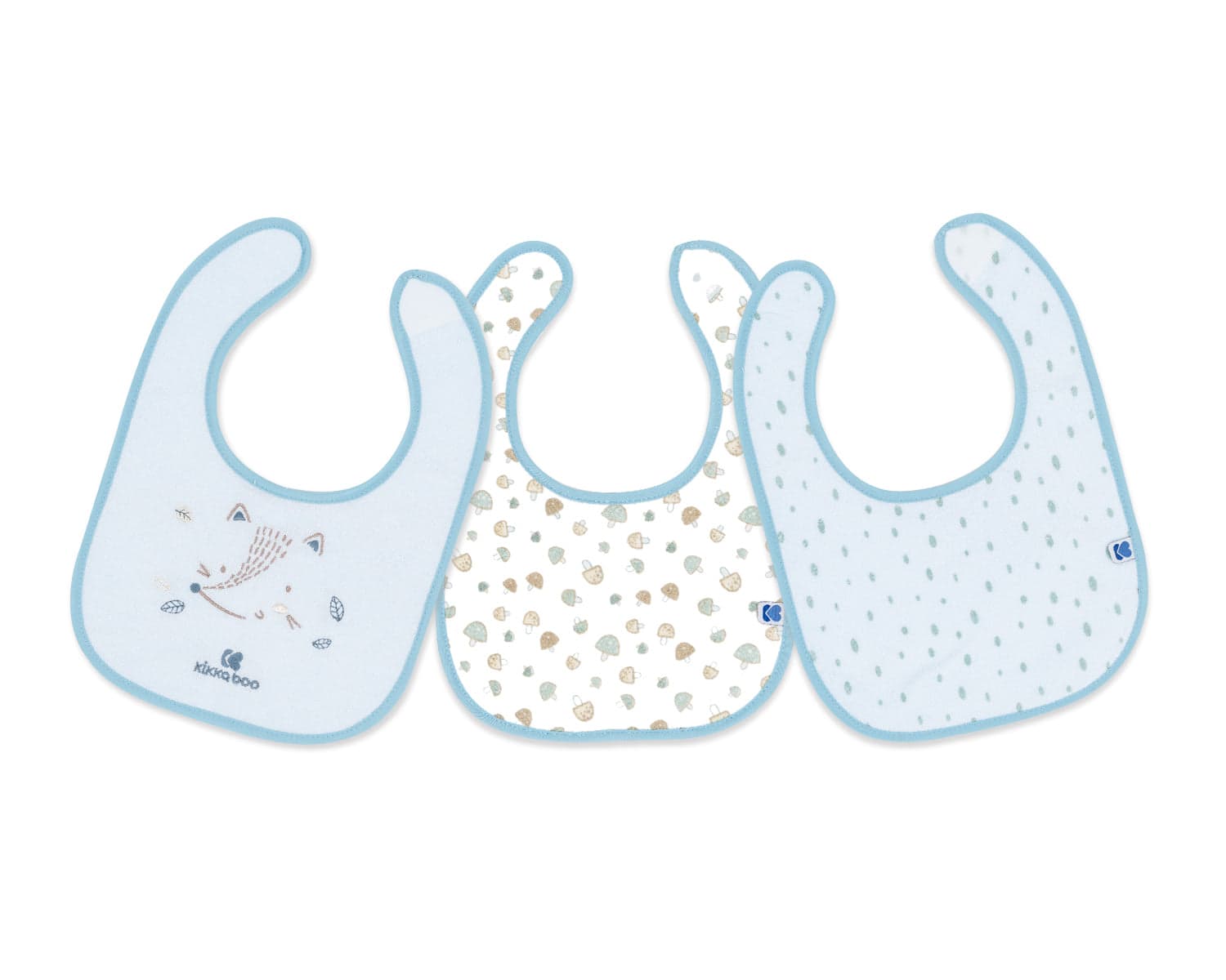 Conjunto de 3 babetes em tecido turco Little Fox Blue