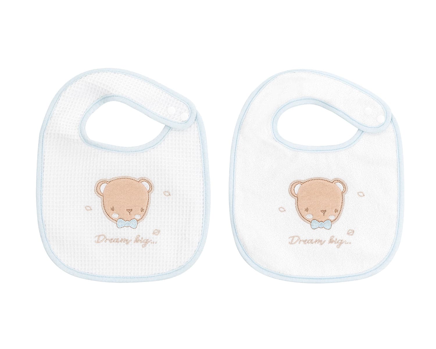 Conjunto de 2 babetes em tecido turco e piqué Dream Big Blue