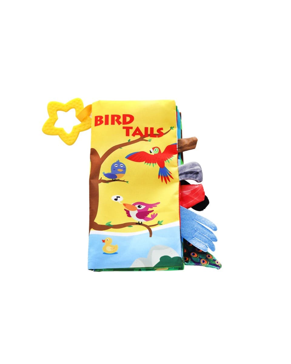 Livro educativo Bird Tails com mordedor