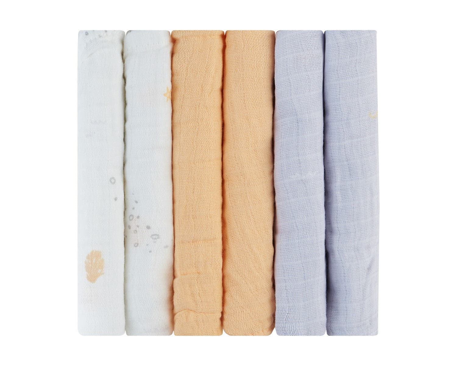 Conjunto de 6 fraldas de musselina 30x30 cm Seally Me