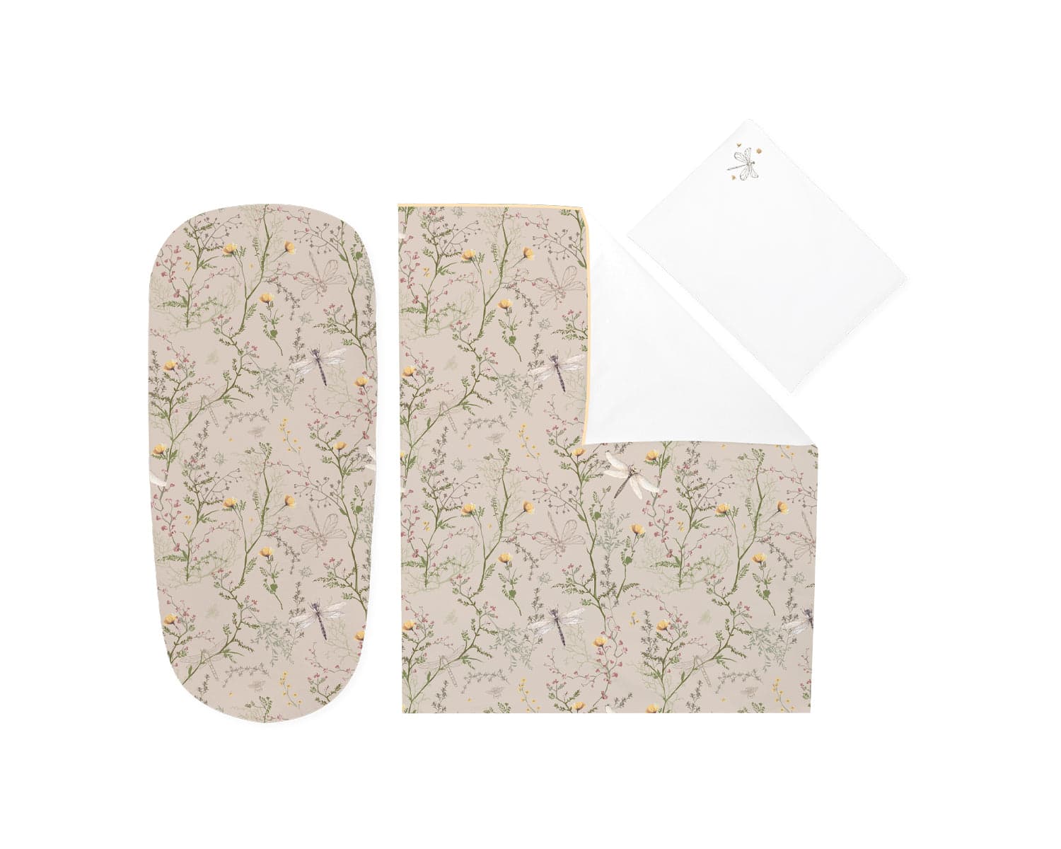 Conjunto de cama para berço Secret Garden Bege de 6 peças
