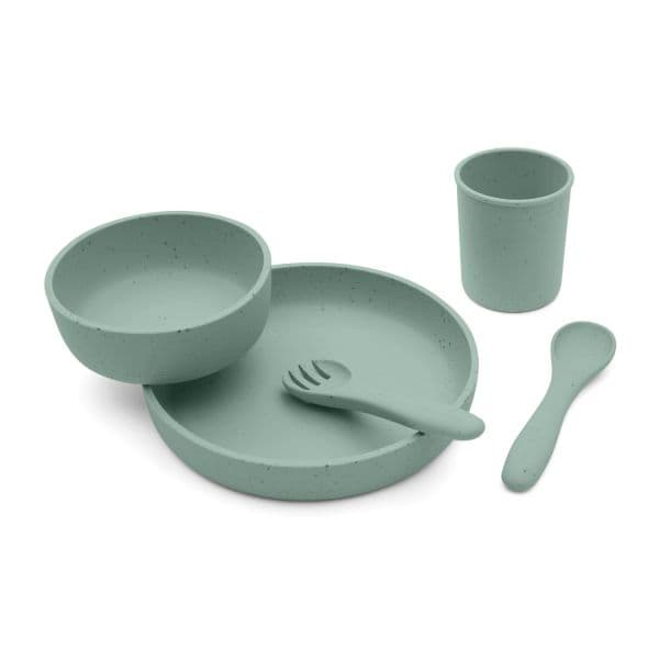 Kikkaboo Serviço de Louça Platinum Silicone Sage de 5 Peças