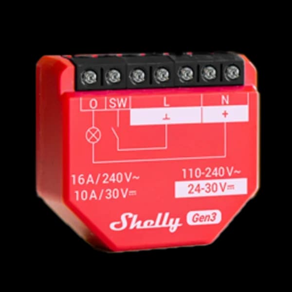 Shelly 1PM Gen3 Módulo Inteligente Wi-Fi Relé com Medição de Energia