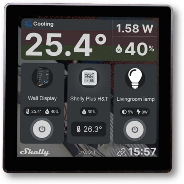 Shelly Painel Tátil 4" P/ Parede C/ Relé (wi-fi/bluetooth) Wall Display - SHELLY-WALLDISPLAY