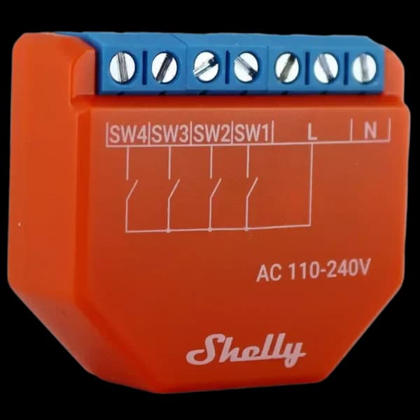 Shelly Plus i4 Interruptor Inteligente Wi-Fi AC 4 Canais