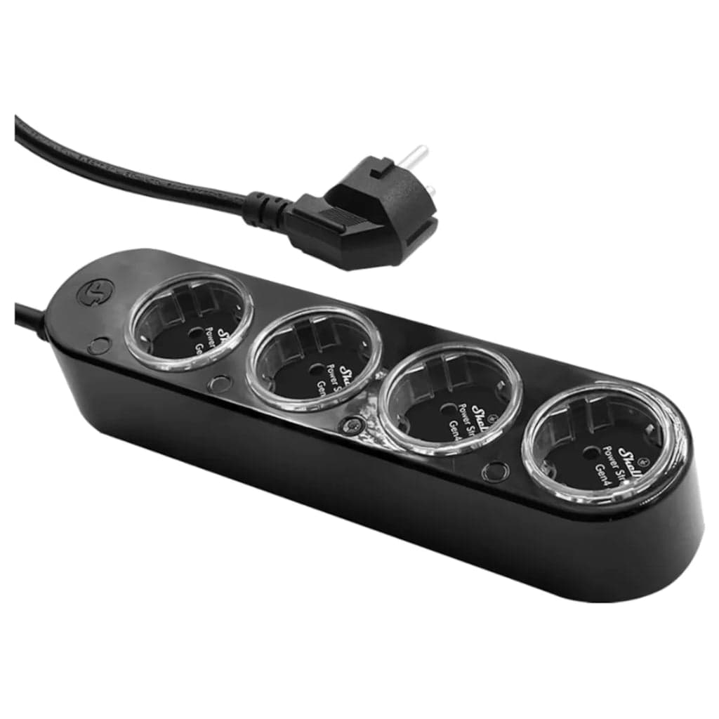 Shelly Extensão Inteligente Multiprotocolo com 4 Tomadas e Medição Individual 1,5m -Shelly Power Strip 4 Gen4 Black em Preto
