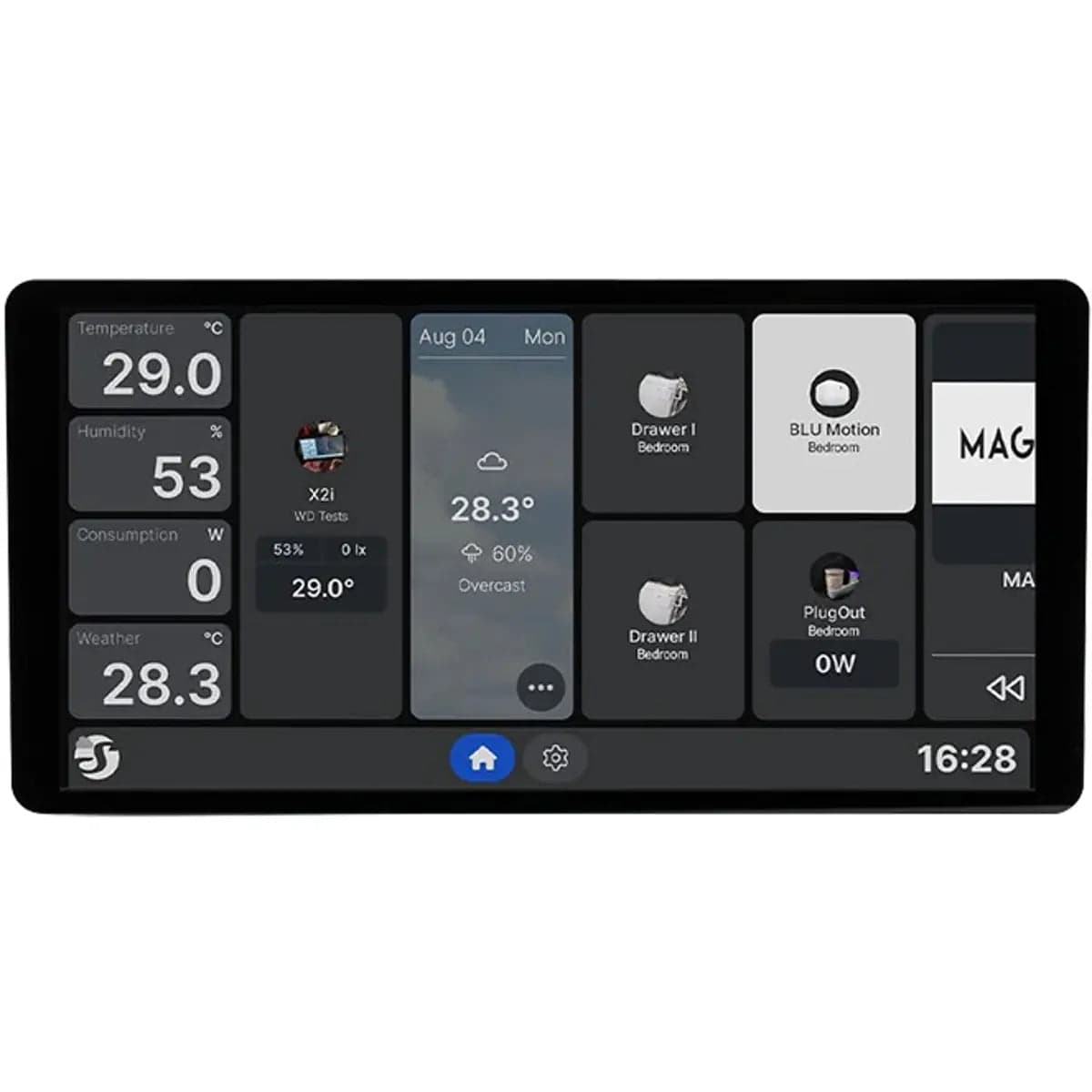 Shelly Wall Display X2i WiFi/BLU 6.95" Prateado