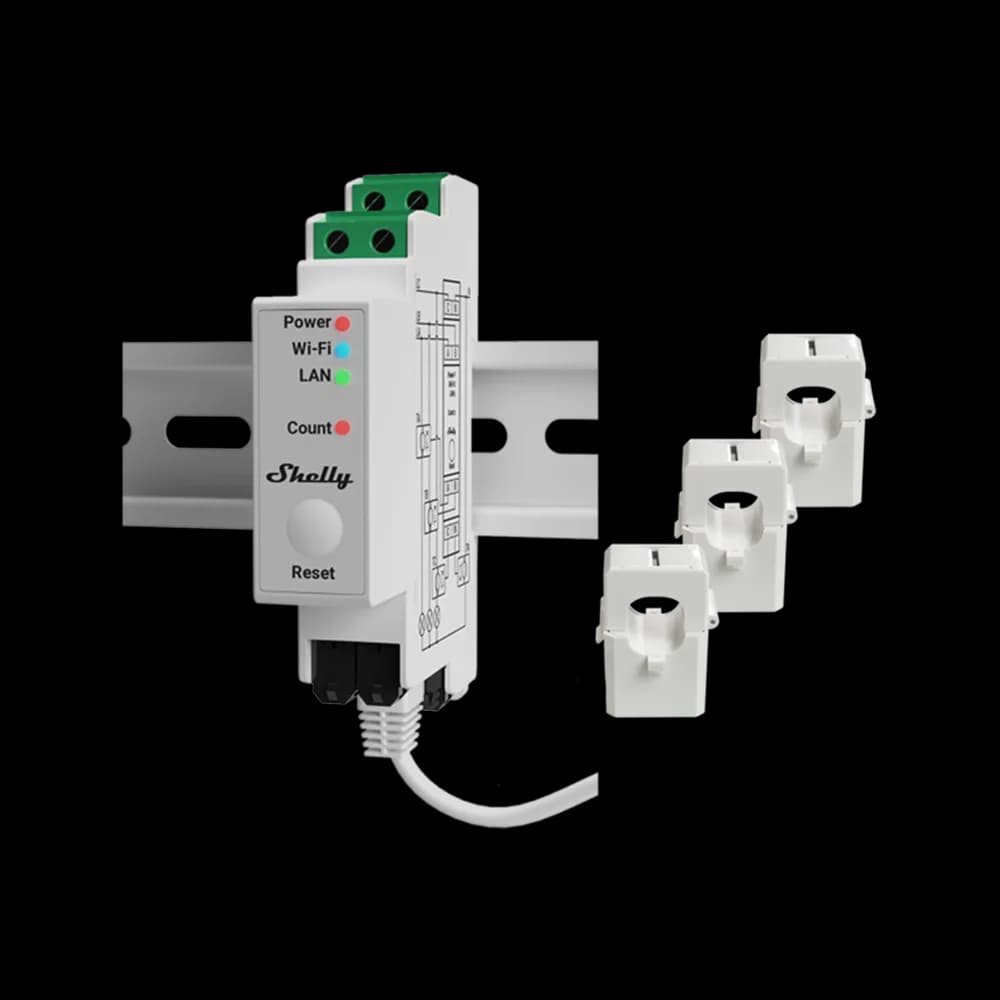 Shelly Medidor Trifásico 120A WiFi - Shelly Pro 3EM V2