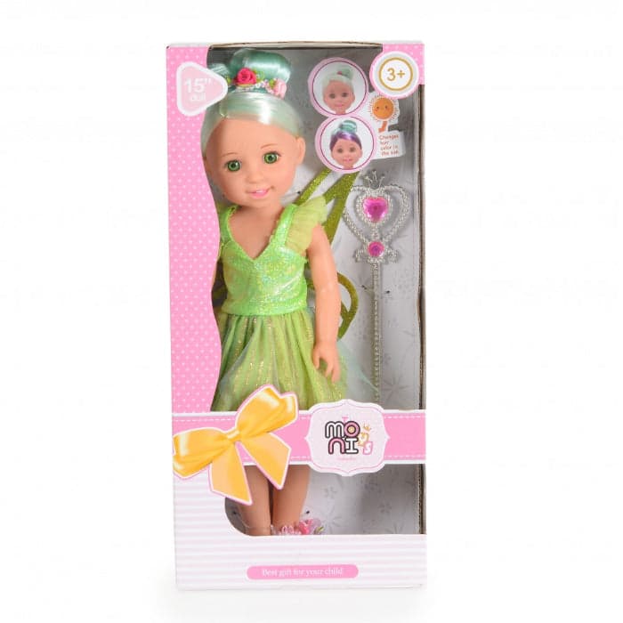 Boneca Pretty Girl Moni Fairy Green 38 cm