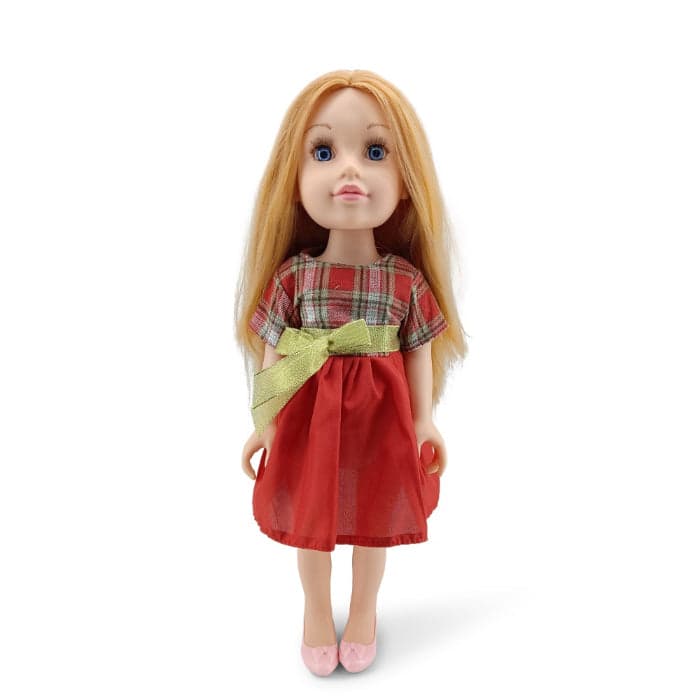 Boneca Pretty Girl Moni laranja com laço 46 cm