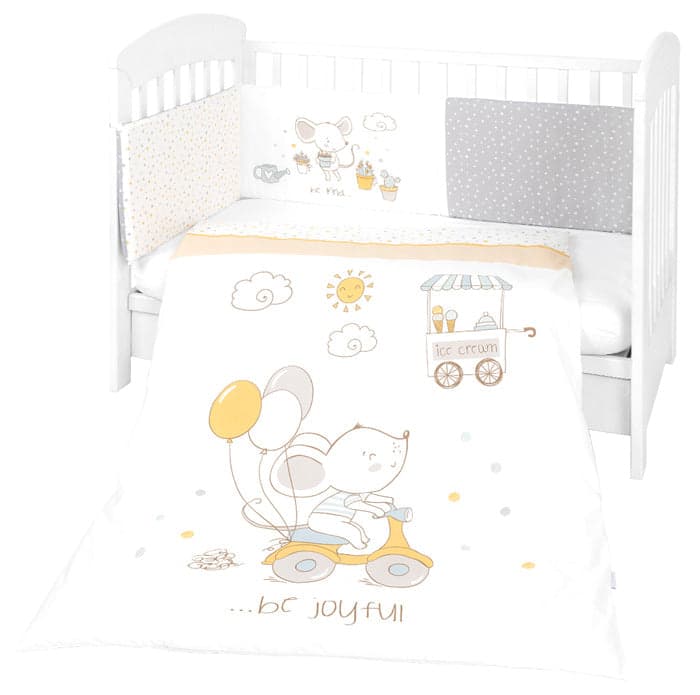 Conjunto jogo de cama 2pçs 70x140cm Kikka Boo Joyful Mice