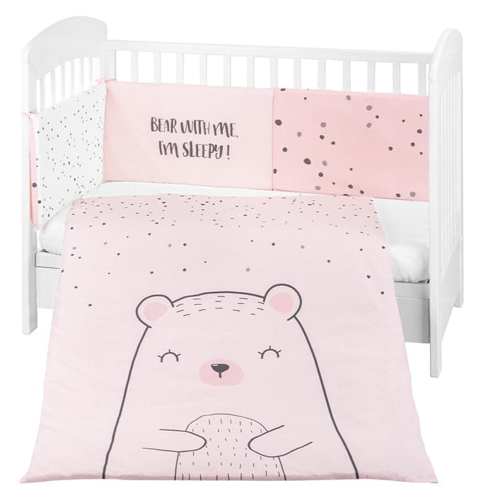 Conjunto jogo de cama 2pçs 70x140cm Kikka Boo Bear with me Rosa
