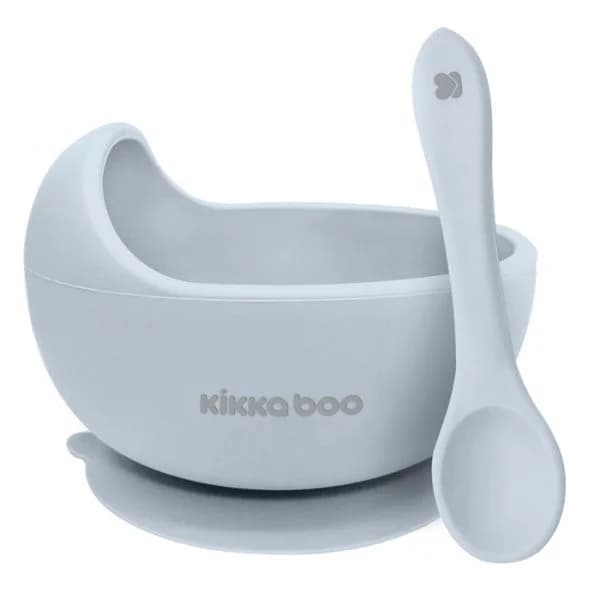 Kikkaboo Tigela de Silicone com Ventosa e Colher Yummy Azul