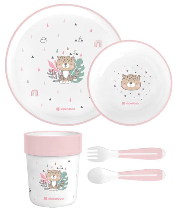 Kikkaboo Conjunto Refeição de PP Savanna Rosa