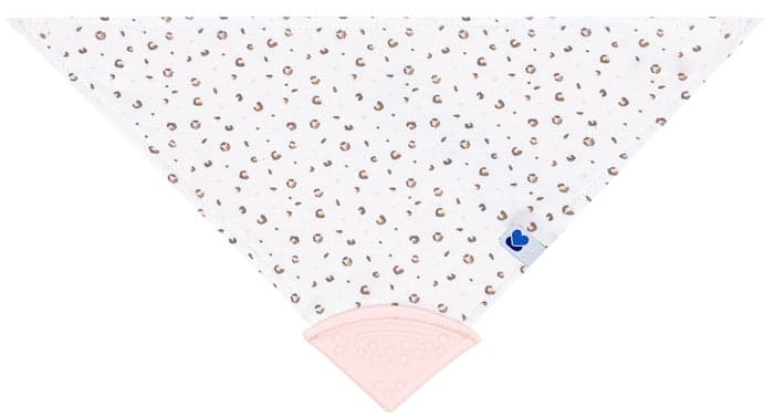 Babete bandana com mordedor Kikka Boo Savanna Pattern Rosa