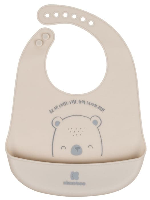 Babete de silicone Kikka Boo Bear With Me Gris