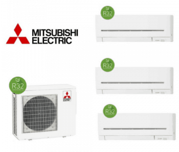 Sistema de Ar Condicionado Multi-Split Mitsubishi Electric 3x1 com Inverter e Wi-Fi