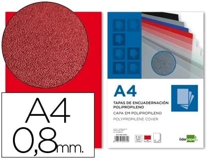 LiderPapel 100 un. Capas PP A4 Red- TE13