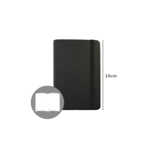 SmartD Bloco de Notas Liso 14x9cm Semi Pele Preto 1 Un.