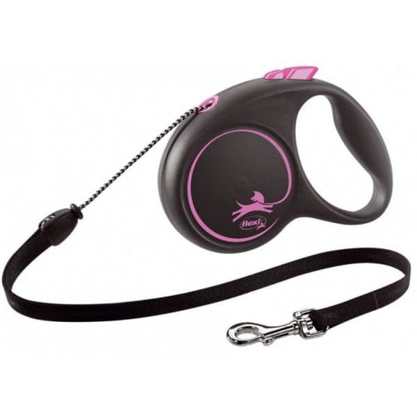 Flexi Trela Black Design 5 M Negro/rosa 828554