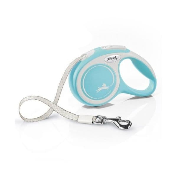 Flexi New Comfort Trela Extensível Fita Azul Claro Pastel Xs