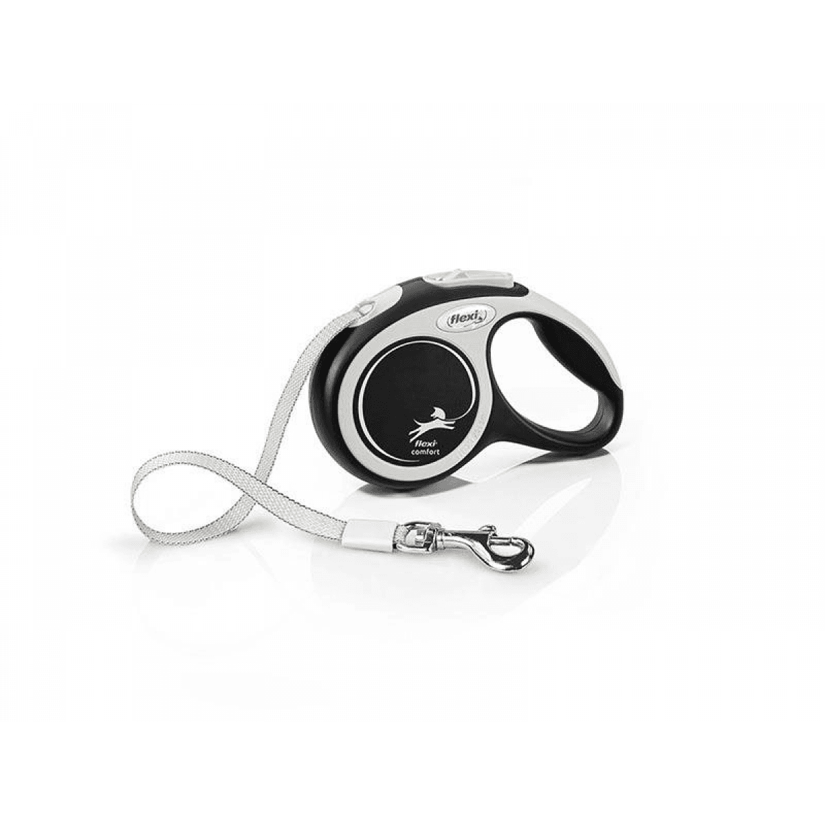 Flexi New Comfort Trela Extensível Fita Preto Pastel Xs
