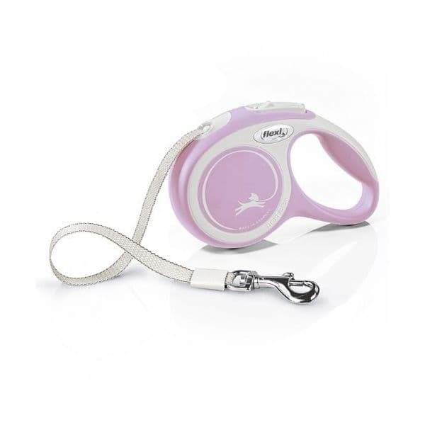 Flexi New Comfort Trela Extensível Fita Cor-de-rosa Pastel M