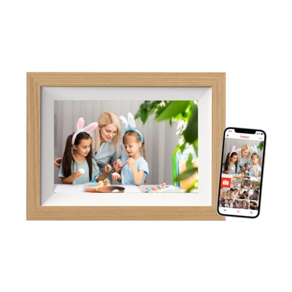 Braun Moldura Digital DigiFrame 10W WiFi 10.1" Tátil Cor de Madeira