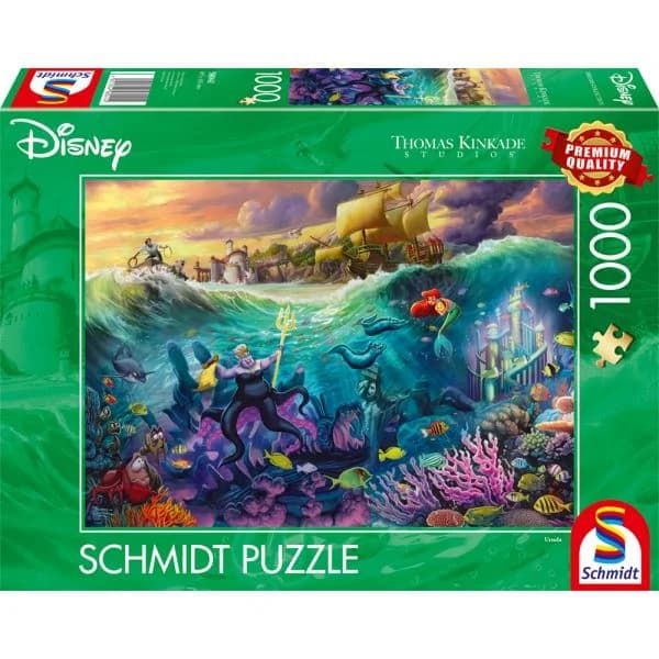 Schmidt Spiele Puzzle Thomas Kinkade Studios Disney A Pequena Sereia Úrsula 1000 Peças - 58041