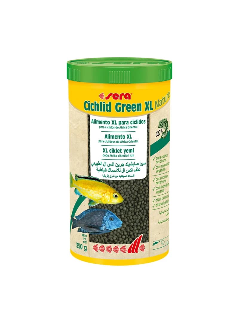 Sera Cichlid Green XL Nature - Alimento para grandes ciclídeos herbívoros