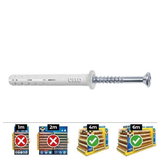 Celo Caixa 100 Uni. Bucha Golpe Cabeça Plana Din/ref Np 6x40 - 17443