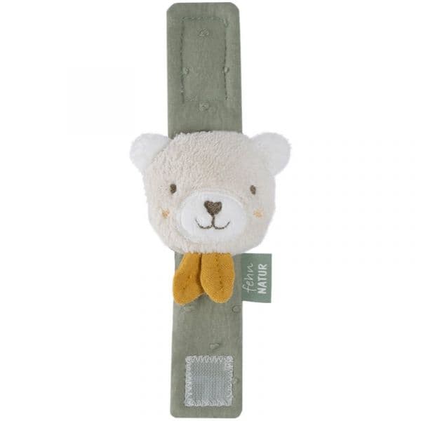 BABY FEHN Fehnnatur Wrist Rattle Bear Roca para Mão