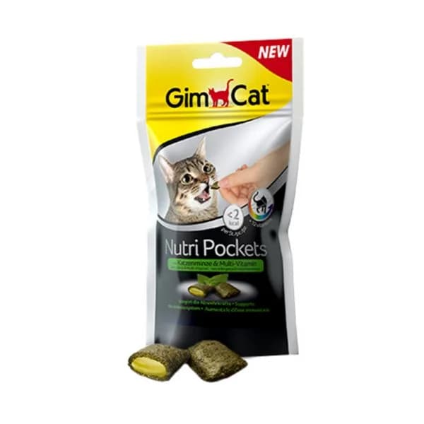 Gimborn Snack Gimcat Nutri Pockets Erva-gateira & Multivitaminas 60g