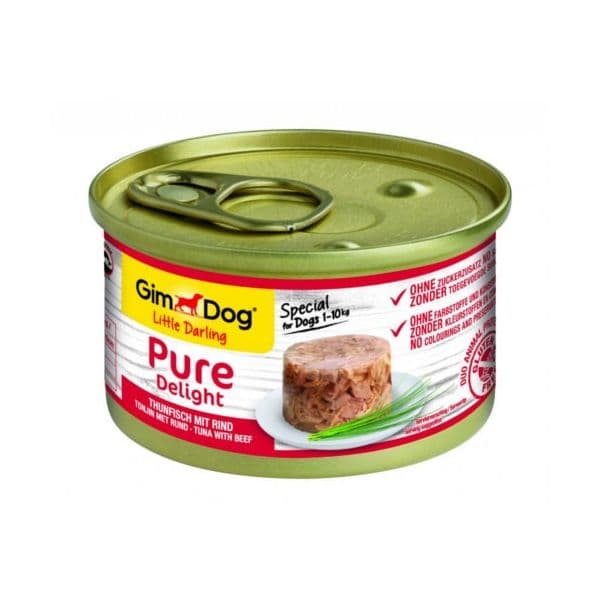 GimDog Pure Delight Atum & Vaca 85g