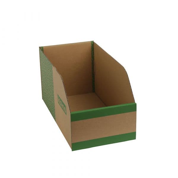 Kaiser+Kraft Caixa de Cartão para Estante, uma Camada e Dobrável, Embalagem com 25 Unidades, Cxlxa 400x200x200 mm Verde, Branco, Natural