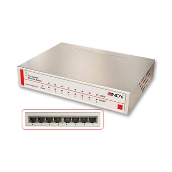Lindy Switch 8-Port Gbit Metal - 25045
