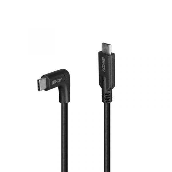 Lindy 32018 Cabo USB-C 3.2 Gen 2 1m Preto 90° Right Angle