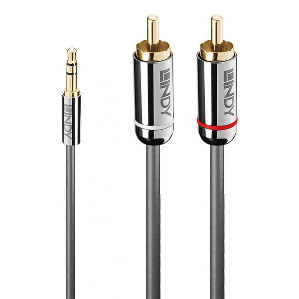 Lindy Cabo de Áudio Cromo Line 3.5mm para 2x RCA Anthracite 1m