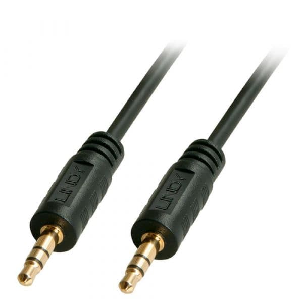 Lindy 35643 Cabo Áudio 3.5mm Estéreo M/M Dourado Preto 3m
