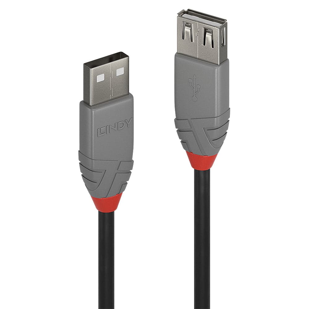 Lindy - 36702 cable USB 1 m USB 2.0 USB A Negro, Gris - 36702