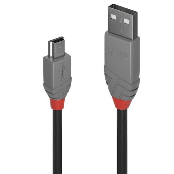 Lindy - 36720 cable USB 0,2 m USB 2.0 USB A Mini-USB B Negro - 36720